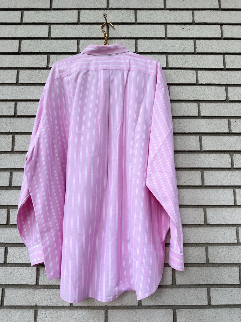Ralph Lauren Pink White Stripe Oxford Button Down Shirt Pony Logo 3XB Big Cotton - Picture 11 of 11